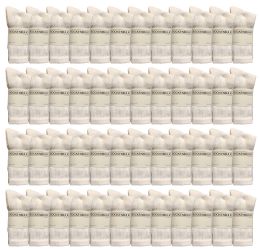 48 Wholesale Yacht & Smith Women's Cotton Crew Socks White Size 9-11
