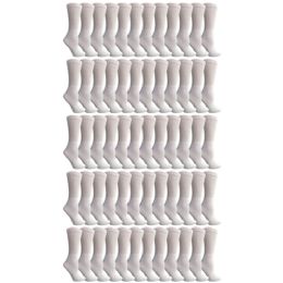 60 Wholesale Yacht & Smith Women's Cotton Diabetic NoN-Binding Crew Socks - Size 9-11 White