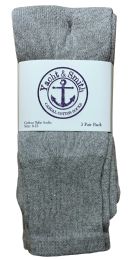 24 Wholesale Yacht & Smith Women's 26 Inch Cotton Tube Sock Solid Gray Size 9-11