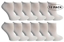 12 Pairs Yacht & Smith Women's Cotton White No Show Ankle Socks - Womens Ankle Sock