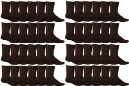 72 Pairs Yacht & Smith Women's Brown Crew Socks - Womens Crew Sock