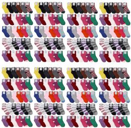 240 Pairs Yacht & Smith Women's Striped Assorted Colors Warm & Cozy Fuzzy Sock - Womens Fuzzy Socks