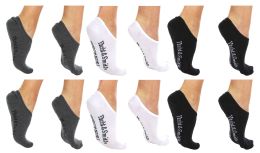 120 Pairs Yacht & Smith Womens Cotton No Show Loafer Socks With Anti Slip Silicone Strip Black White Gray - Womens Ankle Sock