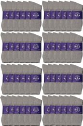48 Pairs Yacht & Smith Womens Lightweight Cotton Crew Socks In Bulk, Gray Size 9-11 - Women's Socks for Homeless and Charity