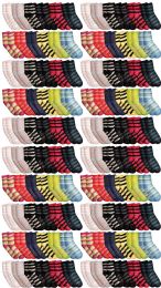 120 Pairs Yacht & Smith Womens Soft Fuzzy Gripper Crew Socks, Assorted Striped Size 9-11 - Womens Fuzzy Socks