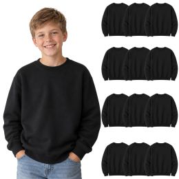 Youth Cotton Crew Neck Sweat Shirt Black Size Large