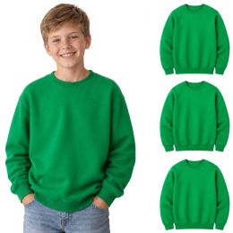 Youth Cotton Crew Neck Sweat Shirt Green Size Large