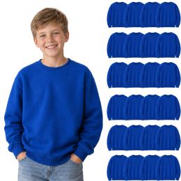 Youth Cotton Crew Neck Sweat Shirt Royal Blue Size Xlarge