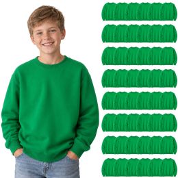 48 Pieces Youth Cotton Crew Neck Sweat Shirt Green Size Xlarge - Kids Sweatshirts For Donation