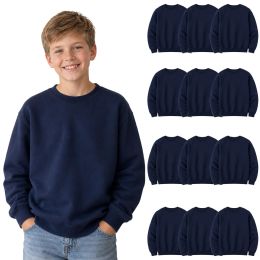 Youth Cotton Crew Neck Sweat Shirt Navy Size Large