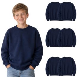Youth Cotton Crew Neck Sweat Shirt Navy Size 2xlarge