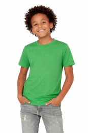 Youth Cotton Short Sleeve T Shirt Leaf Green Youth Size Large