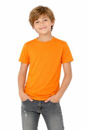 Youth Cotton Short Sleeve T Shirt Orange Youth Size Large