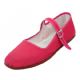 36 Pairs Girl's Classic Cotton Mary Jane Shoes In Fuchsia - Girls Shoes