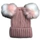 Yacht & Smith Womens 3 Inch Double Pom Pom Ribbed Beanie Hat, Pink - Fashion Winter Hats