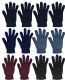 12 Units of Yacht & Smith Men's Winter Gloves, Magic Stretch Gloves In Assorted Solid Colors - Knitted Stretch Gloves