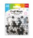 600 Pieces 8mm 35g Plastic Pearls Black Grey White - Craft Beads