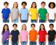 Kids Unisex Cotton Crew Neck T-Shirts, Assorted Sizes And Colors, Ages 4-12