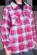 12 Pieces Ladies Plaid Long Sleeve Button Down Shirt Rasberry 12/cs (2X-4x) - Womens Sweaters & Cardigan