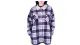 12 Pieces Ladies Plaid Long Sleeve Button Down Shirt Lilac 12/cs (2X-4x) - Womens Sweaters & Cardigan
