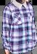 12 Pieces Ladies Plaid Long Sleeve Button Down Shirt Lavender 12/cs (2X-4x) - Womens Fashion Tops