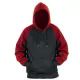 12 Pieces Men's Colorblock Hooded Pullover Fleece Lined Sweatshirt Burgundy/black (S-2xl) 12pcs - Mens Sweat Shirt