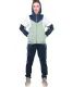 12 Pieces Ladies 2pc Colorblock Active Lounge Sweatshirt &sweatpant Set Turbo Green 12/cs (S-2xl) - Women's Active Wear Sets