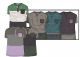 72 Pieces of Mens Short Sleeve Henley Color Block T-Shirt With Pocket Assorted Sizes