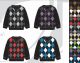 48 Pieces of Junior Boys V-Neck Argyle Black Sweater Bulk Pack