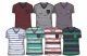 96 Pieces of Mens V-Neck Striped Short Sleeve T-Shirts With Pocket