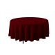 6 pieces Round Polyester Table Cover 132" - Burgundy - Table Cloth