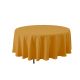 6 pieces Round Polyester Table Cover 132" - Gold - Table Cloth