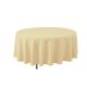 6 pieces Round Polyester Table Cover 132" - Ivory - Table Cloth