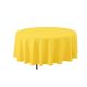 6 pieces Round Polyester Table Cover 132 inch - Yellow - Table Cloth