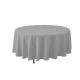 6 pieces Round Polyester Table Cover 132 inch - Silver - Table Cloth