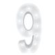 4ft Light Up Marquee Number 9 - White