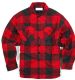 12 of Mens Quilted Brawny Flannel Shirt Jacket Red/black C