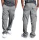 12 of Big Mens Cargo Pocket Fleece Sweatpants Grey