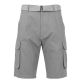 12 of Mens 13in Inseam Twill Belted Cargo Shorts Grey