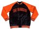 6 Pieces of Mens San Francisco Black/orange Quilted Satin FulL-Snap Varsity Jacket  A
