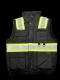 12 Pieces of Mens High Viz Class 3 Heavy Padded MultI-Pocket Vest Black
