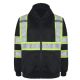 6 Pieces of Big Mens Hoodie Hivis Visibility Safety Hooded Zip Sweatshirt