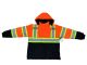6 Pieces of Big Mens High Viz Class 3 Heavy Weight Padded MultI-Pocket Hooded Parka Orange