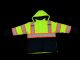 6 Pieces of Big Mens High Viz Class 3 Heavy Weight Padded MultI-Pocket Hooded Parka Lime