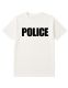 48 Pieces of Unisex Cotton Police Printed T Shirt White With Black Print Back And Front Size 3X-Large