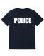 6 Pieces Unisex Cotton Police Printed T Shirt Navy With White Print Back And Front Size Small - Event Personnel Tees