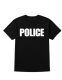 6 Pieces Unisex Cotton Police Printed T Shirt Black With White Print Back And Front Size Small - Event Personnel Tees
