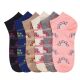 216 Pairs Girls Summy Printed Spak Spandex Ankle Socks Size 9-11 - Girls Ankle Sock