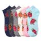 216 Pairs Girls Rose Printed Spak Spandex Ankle Socks Size 9-11 - Girls Ankle Sock