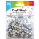 600 Pieces 8mm 35g Plastic Pearls Smoke Gray White - Craft Beads